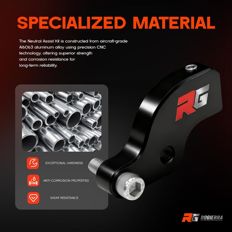 Rogierra Ez Shift Neutral Gear Assist Kit for Harley- CNC Machined Shift Lever, Easy Neutral Finder, Fits 2018-2025 Touring (ElectraGlide/Road Glide/Tri Glide) & Softail (Fat Boy 114) Motorcycles(Black) - Image 5
